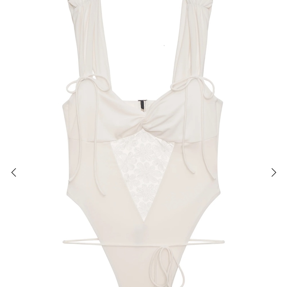 For Love And Lemons Cream One Piece Swimsuit